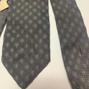 Barney’s New York vintage men’s tie 3” grey foulard textured jacquard nwt unworn